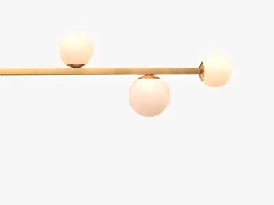 8 Lights Globe Linear Chandelier Light Fixture PBR 3D model
