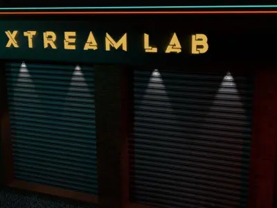Store xtream lab at night 3D model