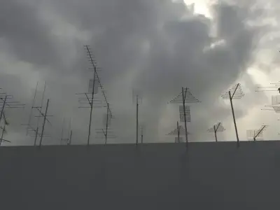 TV antenna x31 Rust and clean Low-poly 3D model