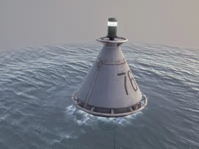 Buoy River RB-4-01 Left Side Mark Low-poly 3D model