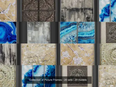 Collection of Picture Frames - 20 sets 3D Model Pack 6
