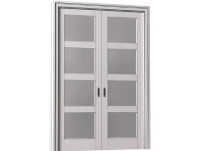 Interior sliding frosted glass doors 3D model