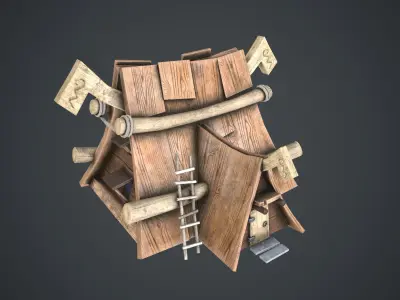 Viking House Pack Low-poly 3D model