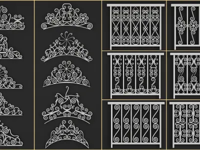 50 Wrought Iron Pieces and 59 Patterns 3D model