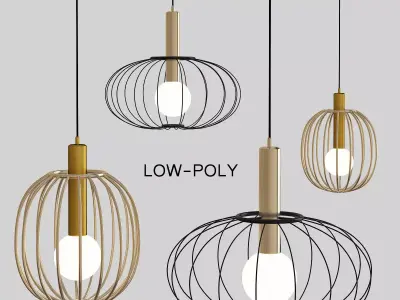 Borzalino LIRA  Pendant lamp low poly 3d model Low-poly 3D model