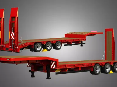 Schwarzmuller Trailer - 3-Axle Low Loader 3D model