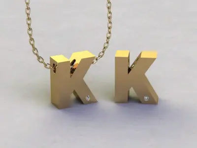  Alphabet K Pendant  3D print model