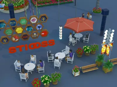 Ultimate Outdoor Commercial Street Kitbash Low-poly 3D model