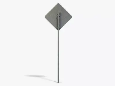 Crossing Sign Low-poly 3D model