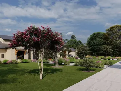3D Exterior Scene 3D model design garden and landscape 3D 3D model 4