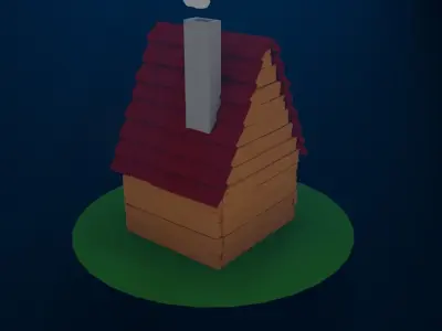 Wooden house 3D model