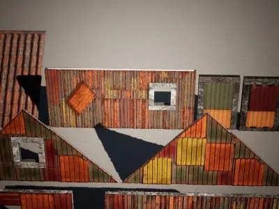 Modular Iron House 27 Assets Low-poly 3D model