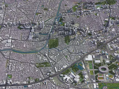 Jakarta - 3D City Model Low-poly 3D model