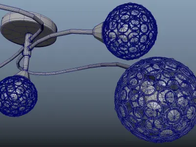 light chandleir glass new great long 3D model