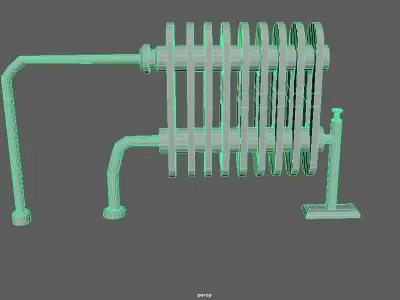 Radiator soiled Low-poly 3D model