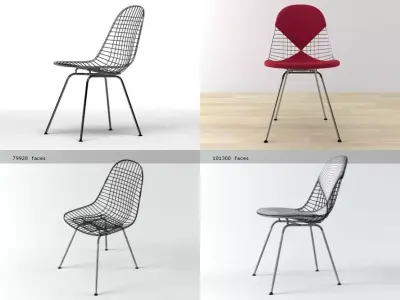 Wire Chair DKX 3D model