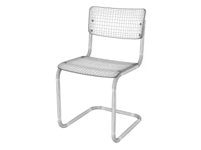 S three chairs with frame 3D model
