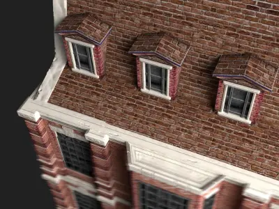 Victorian Brick Building Kit Low-poly 3D model