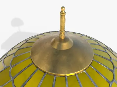 Ornate Star Table with Lamp STELLARIS 3D model
