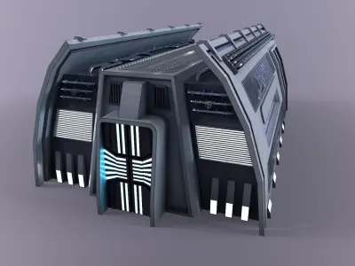 Big Low-Poly  Ski-fi Pack Low-poly 3D model