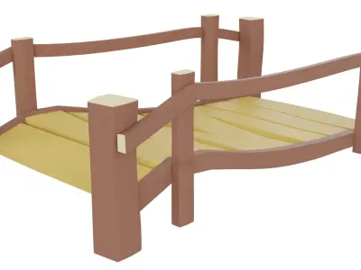 Bridge With Raling Low-poly 3D model