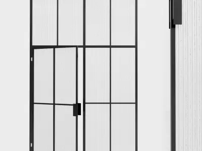 Glass partition door 102 Low-poly 3D model