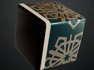 Brown Modular Geometric Sci-Fi Panel PBR Seamless Texture