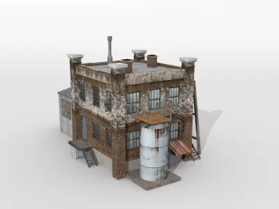 OLD FACTORY BUILDING Low-poly 3D model by hespasoft