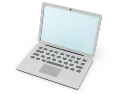Laptop simple cartoon clean 3D model
