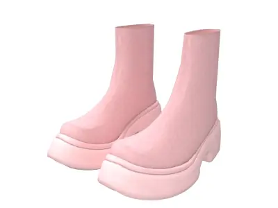 Short Boots v1 005 Low-poly 3D model