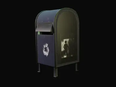 Pack Public trash Low-poly 3D model