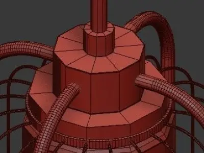 trynity pendant light with cage and glass 3D model