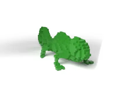 Chameleon Minecraft Voxel Low-poly 3D model