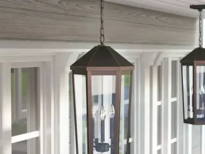 Ariyelle Outdoor Hanging Lantern - 2 Colour 3D model