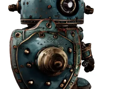 Steampunk Battle Bot  Low-poly 3D model