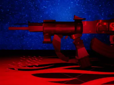 Sci FI Machine Gun  Low-poly 3D model