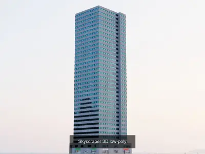 3 building low poly house 3D Model Pack