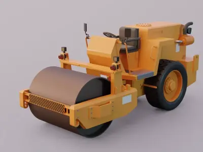 Road Roller Single Drum - Heavy Machinery 3D model