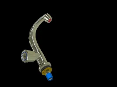 Water tap Moving Pillar cock 3D model 3D model