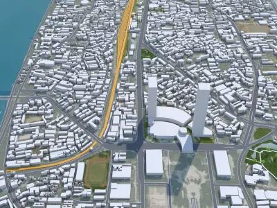 Liuzhou Guangxi China 30km AI Low-poly 3D model