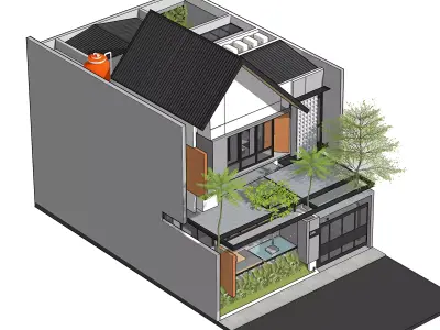 3D Model Japandi Modern Minimalist 2 Story House Architecture 3D model