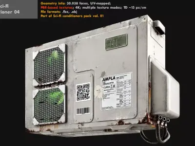 Sci-Fi air conditioner 04 3D model