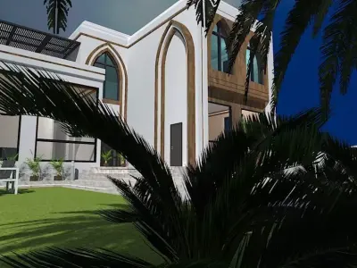 Modern Arabic Villa 3D Model  Project A113 3D model