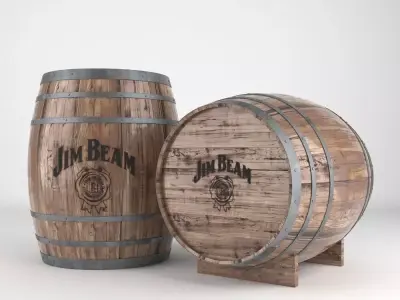 Jim Beam Whiskey Barrel 3D model