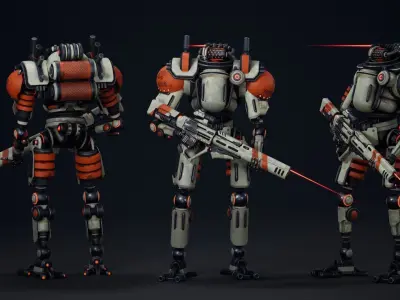 Etasphera31 robot running Low-poly 3D model