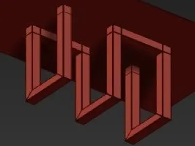 Serpent dining table with legs 3D model