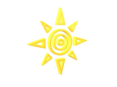 Sun Symbol v1 002 Low-poly 3D model