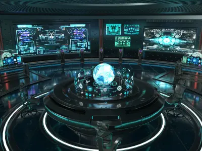 Sci Fi Interior Station 3D model