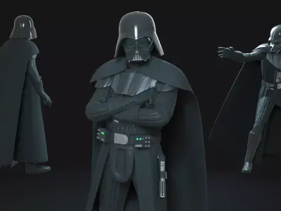 Darth Vader Animation Ready Low-poly 3D model