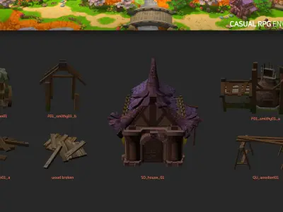 Casual RPG Environment 03 Low-poly 3D model